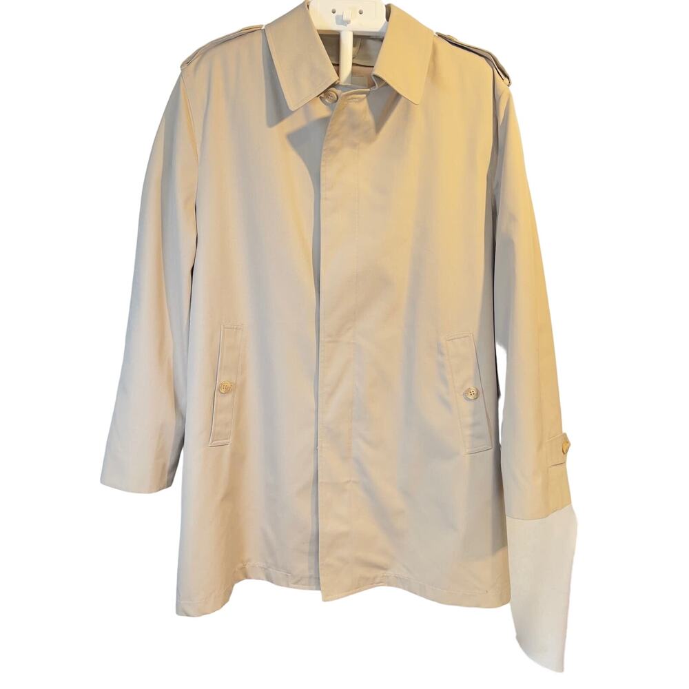 Misty Harbor Trench Coat Men's 42L Zip Out Plush Lining Cold/ Mild 2 Coats in 1